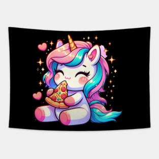 Pizza Unicorn Lover, Love Eating Pizza Tapestry