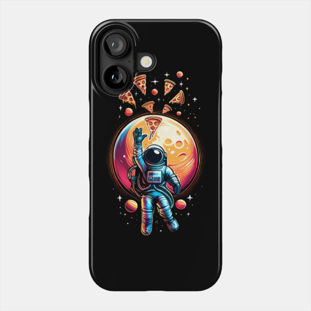 Astronaut in Space with Pizza, Love Eating Pizza Phone Case by logiamerch