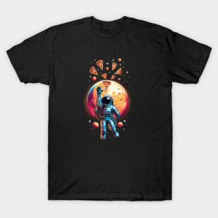 Astronaut in Space with Pizza, Love Eating Pizza T-Shirt