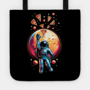 Astronaut in Space with Pizza, Love Eating Pizza Tote