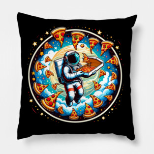 Astronaut in Space with Pizza, Love Eating Pillow