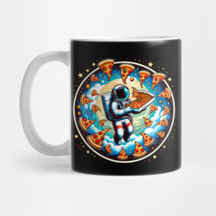 Astronaut in Space with Pizza, Love Eating Mug