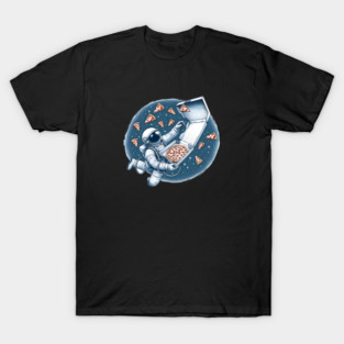 Astronaut in Space with Pizza, Love Eating T-Shirt