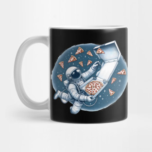 Astronaut in Space with Pizza, Love Eating Mug