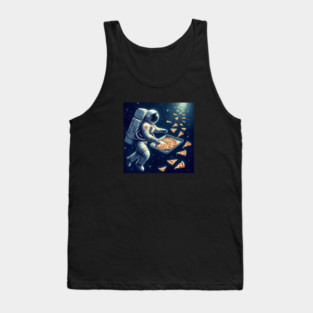 Astronaut in Space with Pizza, Love Eating Tank Top