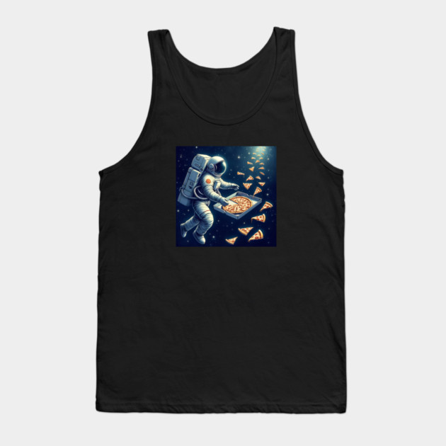 Astronaut in Space with Pizza, Love Eating Tank Top by logiamerch