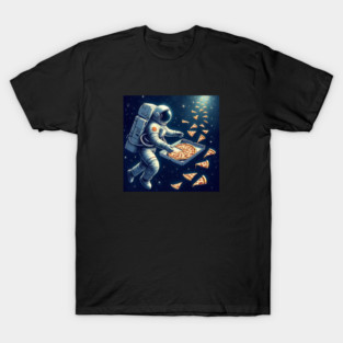 Astronaut in Space with Pizza, Love Eating T-Shirt