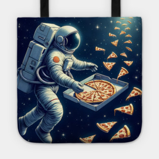 Astronaut in Space with Pizza, Love Eating Tote