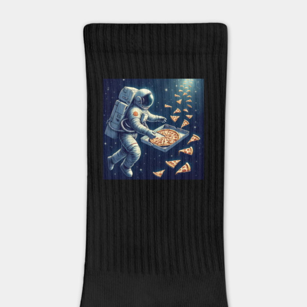 Astronaut in Space with Pizza, Love Eating by logiamerch