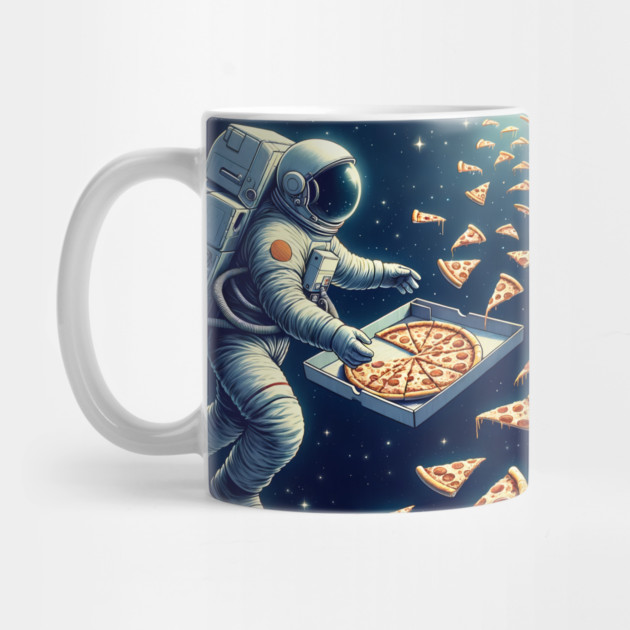 Astronaut in Space with Pizza, Love Eating by logiamerch