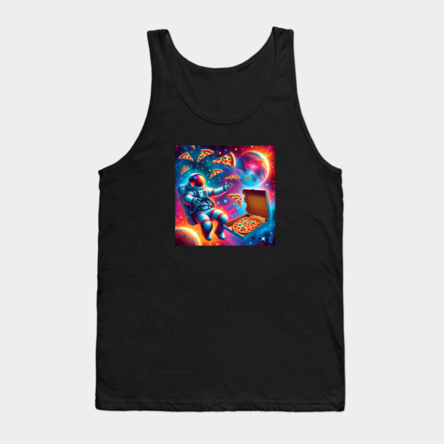 Astronaut in Space with Pizza, Love Eating Tank Top by logiamerch