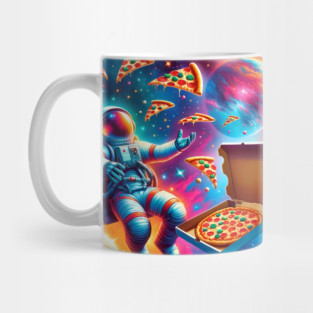 Astronaut in Space with Pizza, Love Eating Mug