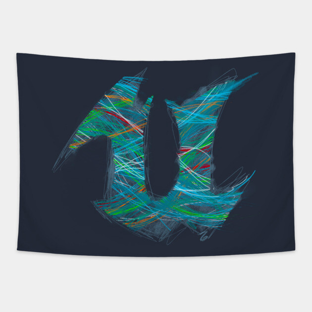 Unreal Engine Blueprint Spaghetti (no grid) Tapestry by WetNeon