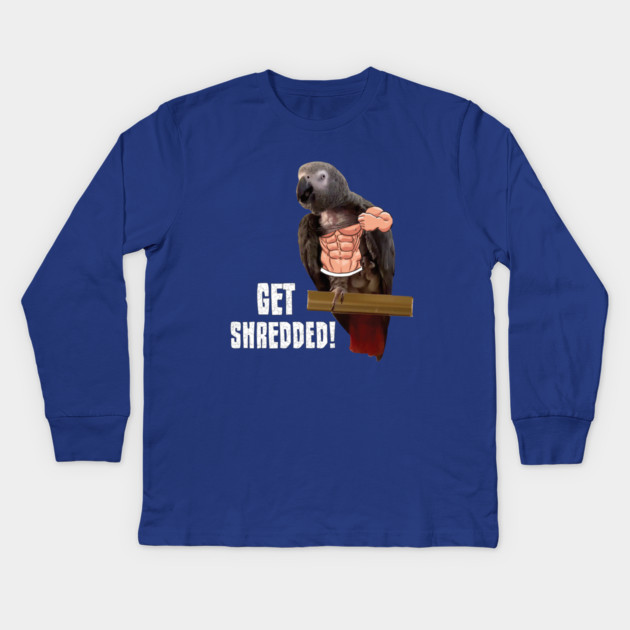 Einstein parrot is pumped up! Kids Long Sleeve T-Shirt by Einstein Parrot