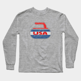 Vintage Curling Stone USA Distressed Curl Long Sleeve T-Shirt