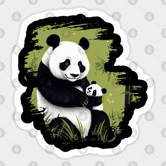 Mother and Child Panda Bear Sticker by TurnEffect