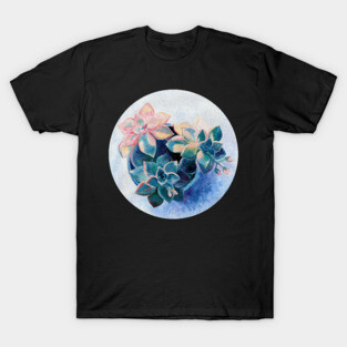 Pastel Succulents - an oil painting on canvas T-Shirt