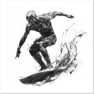 SILVER SURFER CHARCOAL Posters and Art