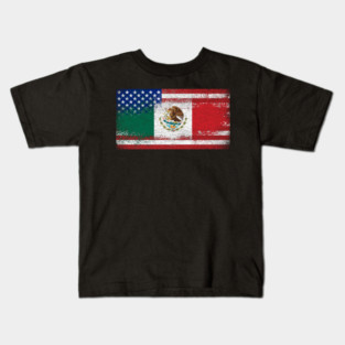 Mexican American Flag Vintage Kids T-Shirt