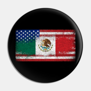 Mexican American Flag Vintage Pin