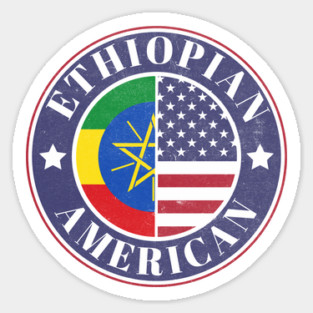 Proud Ethiopian-American Badge - Ethiopia Flag Magnet