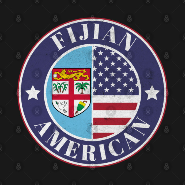 Proud Fijian-American Badge - Fiji Flag by Yesteeyear