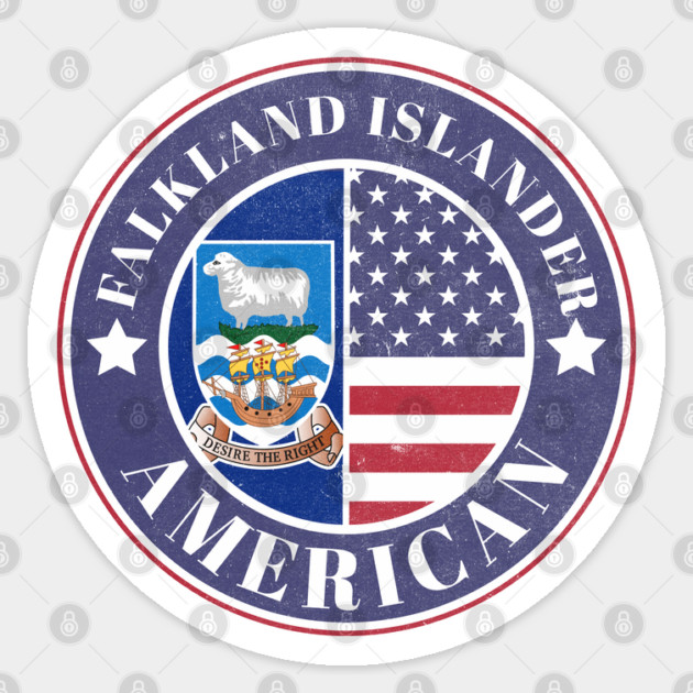 Proud Falkland Islander-American Badge - Falkland Islands Flag Sticker by Yesteeyear