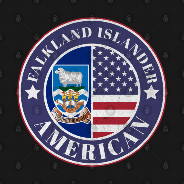 Proud Falkland Islander-American Badge - Falkland Islands Flag by Yesteeyear