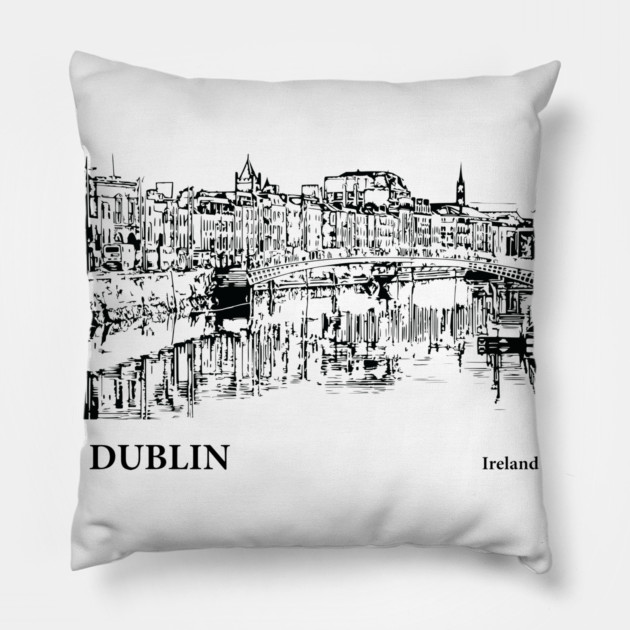 Dublin Ireland Pillow by Lakeric