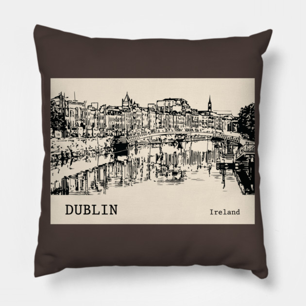 Dublin Ireland Pillow by Lakeric