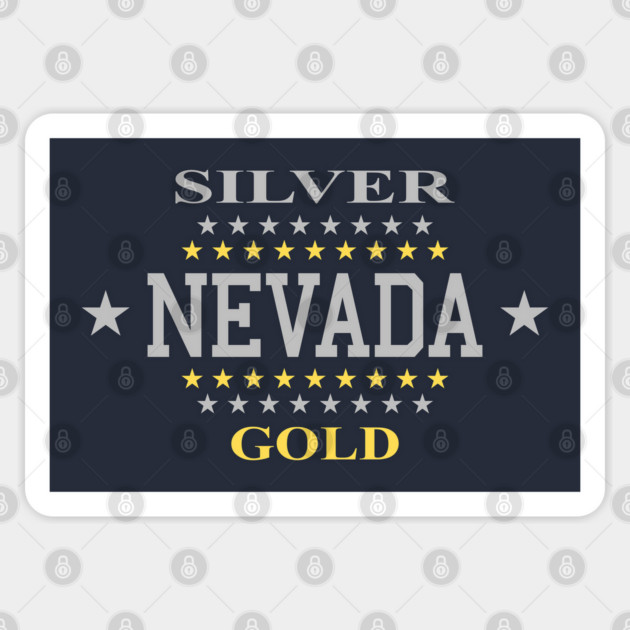 Nevada State Flag 1905 Gold Silver Sticker by Yesteeyear
