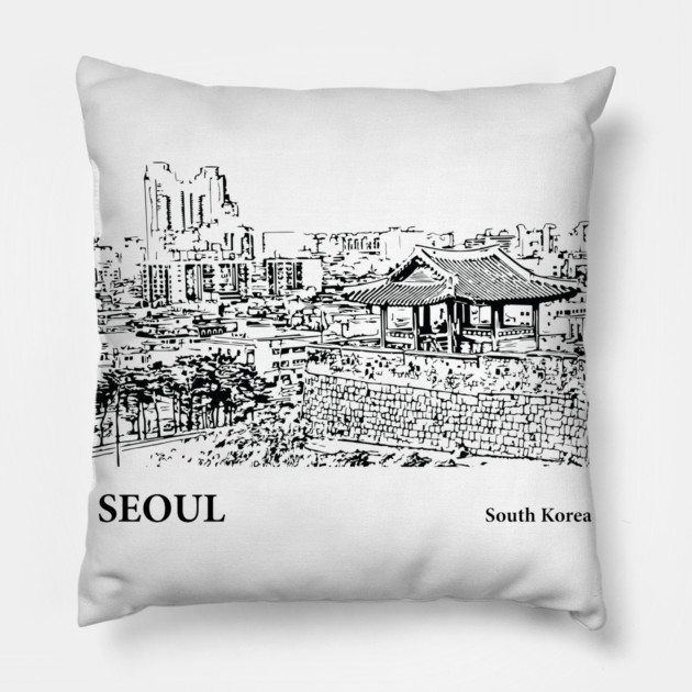 Seoul South Korea Pillow by Lakeric