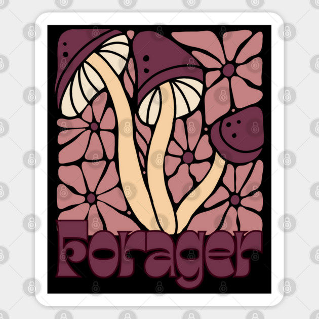 Mushroom Forager Sticker by Four Season Foraging