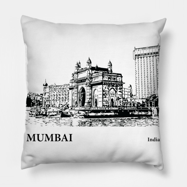 Mumbai India Pillow by Lakeric