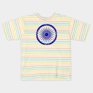 Ashoka Chakra India Flag Vintage Kids T-Shirt