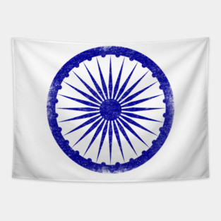 Ashoka Chakra India Flag Vintage Tapestry