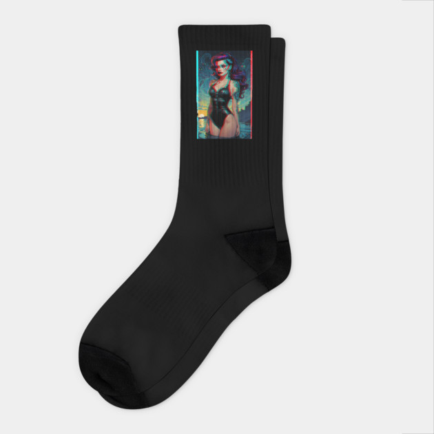3D Beach Trip Swimsuit Collection 3 Socks by Grave Digs