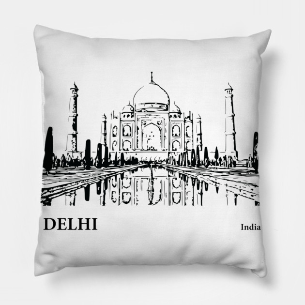 Delhi India Pillow by Lakeric
