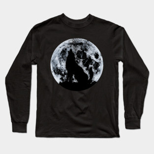Wolf And Moon Long Sleeve T-Shirt