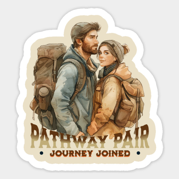 Pathway Pair, Journey Joined, Hiking Sticker by Vinokurio