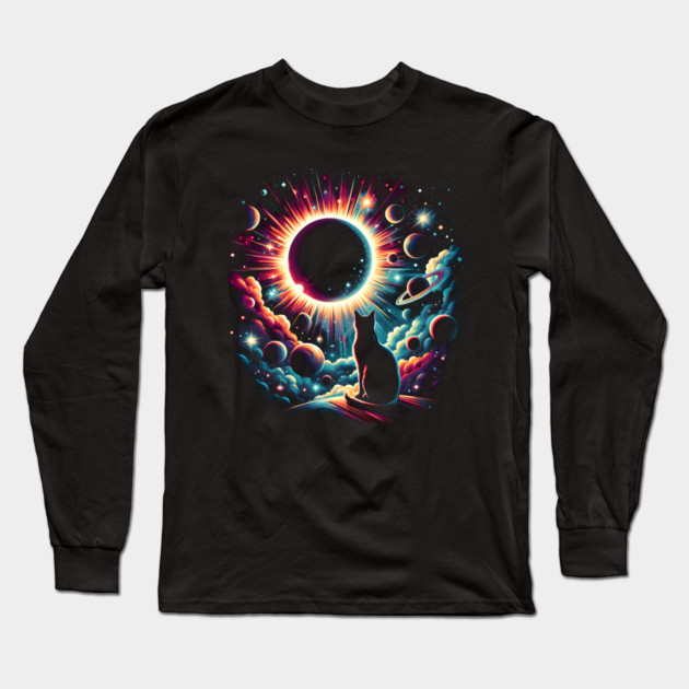 Eclipse Enchantment – Solar Eclipse Artwork Gift Long Sleeve T-Shirt by MakerMind8.2