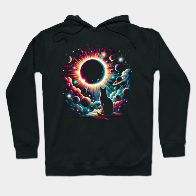 Eclipse Enchantment – Solar Eclipse Artwork Gift Hoodie by MakerMind8.2