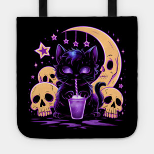 Cute Spooky Kawaii Cat Tote
