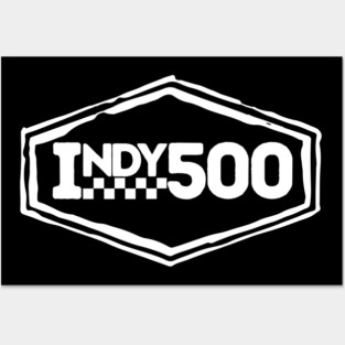 Indy 500 black and white graphic design Posters and Art