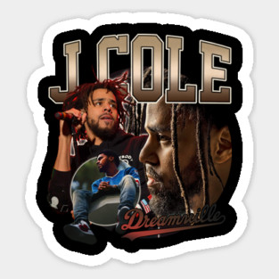 Hip Hop Retro J Cole Album Art Sticker