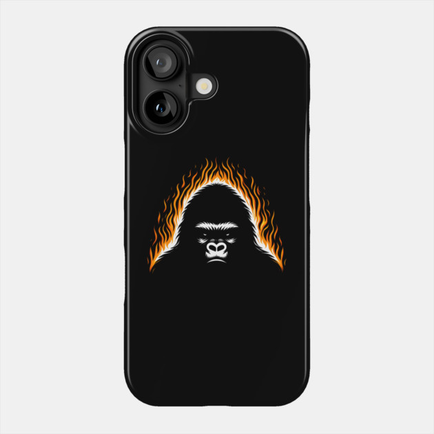 Inferno Ape Graphic – Fiery Gorilla Artwork Gift Phone Case by MakerMind8.2