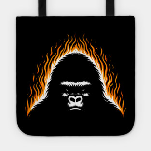 Inferno Ape Graphic – Fiery Gorilla Artwork Gift Tote