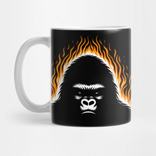 Inferno Ape Graphic – Fiery Gorilla Artwork Gift Mug