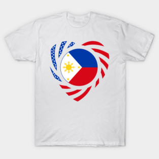 Filipino American Multinational Patriot Flag Pinoy Pride (Heart Philippines & US) T-Shirt