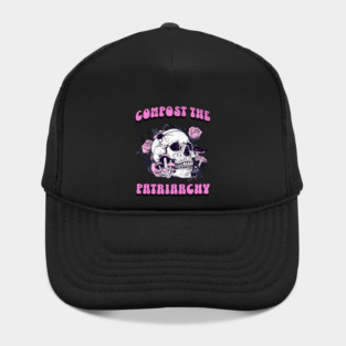 Compost the Patriarchy Cute Pastel Goth Feminist Skull with Mushroom Hat